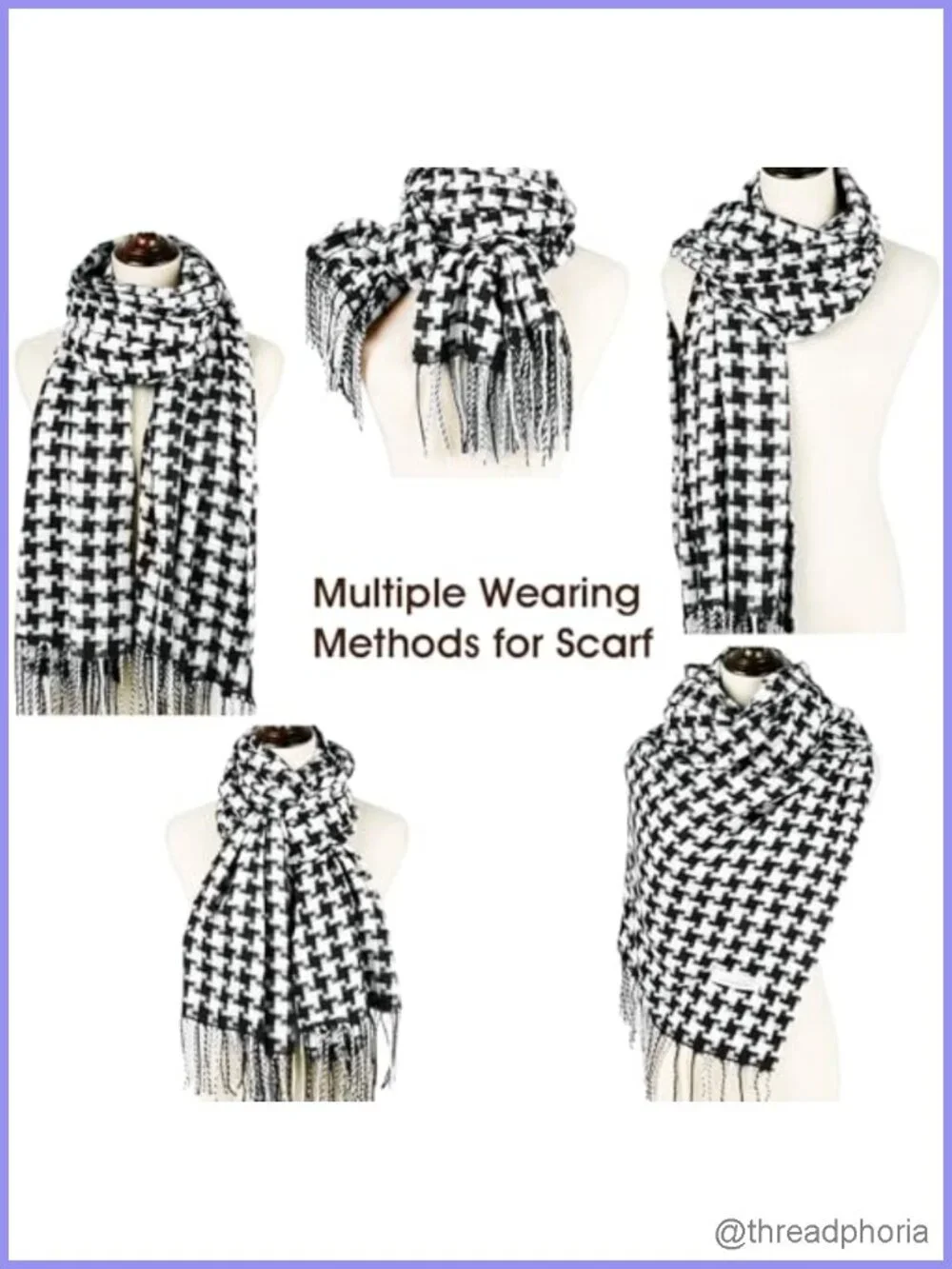 Women's Winter Scarf Classic Plaid Tassel Large Shawl Wrap